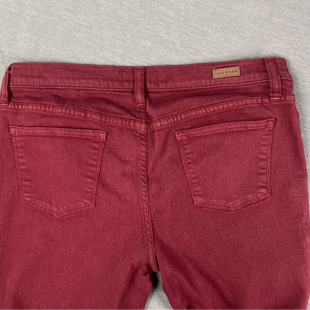 LILA RYAN Maroon Tuscany Skinny Stretch Jeans Women’s Size 32 - Picture 4 of 10
